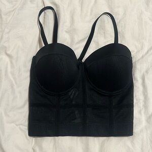 Brand new black corset top size M / L medium large NWT fits true to size